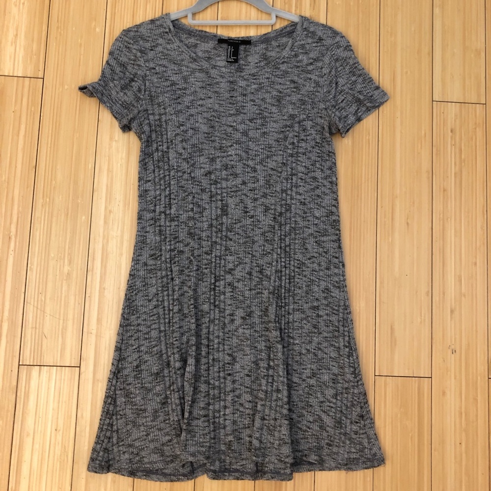 Heather grey T-shirt fit+flare dress